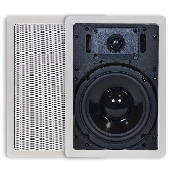 InstallerParts 8" 2-Way In-Wall Speaker w / Back Box Enclosure (Single, White) N6
