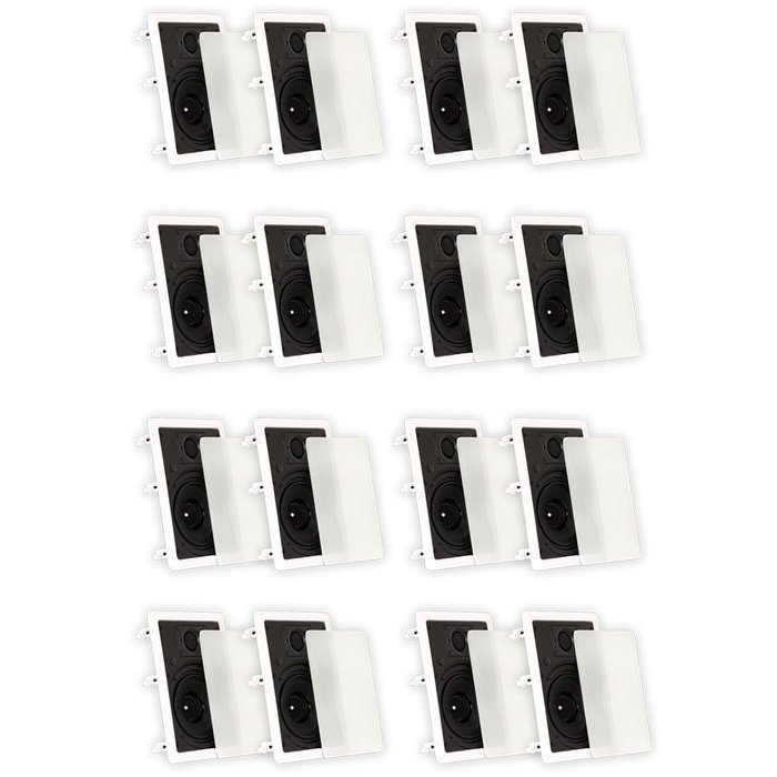 Theater Solutions TSS6W In Wall 6.5" Speakers Surround Sound Home Theater Deluxe 8 Pair Pack 8TSS6W