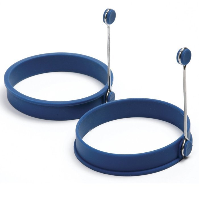 GHMZ Set of 2 Silicone Egg Pancake Ring Round,Blue