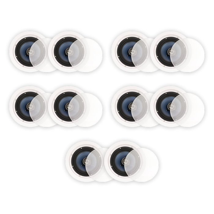 Blue Octave LC62 In Ceiling 6.5" Speakers Home Theater Surround Sound 2-Way Speaker 5 Pair Pack