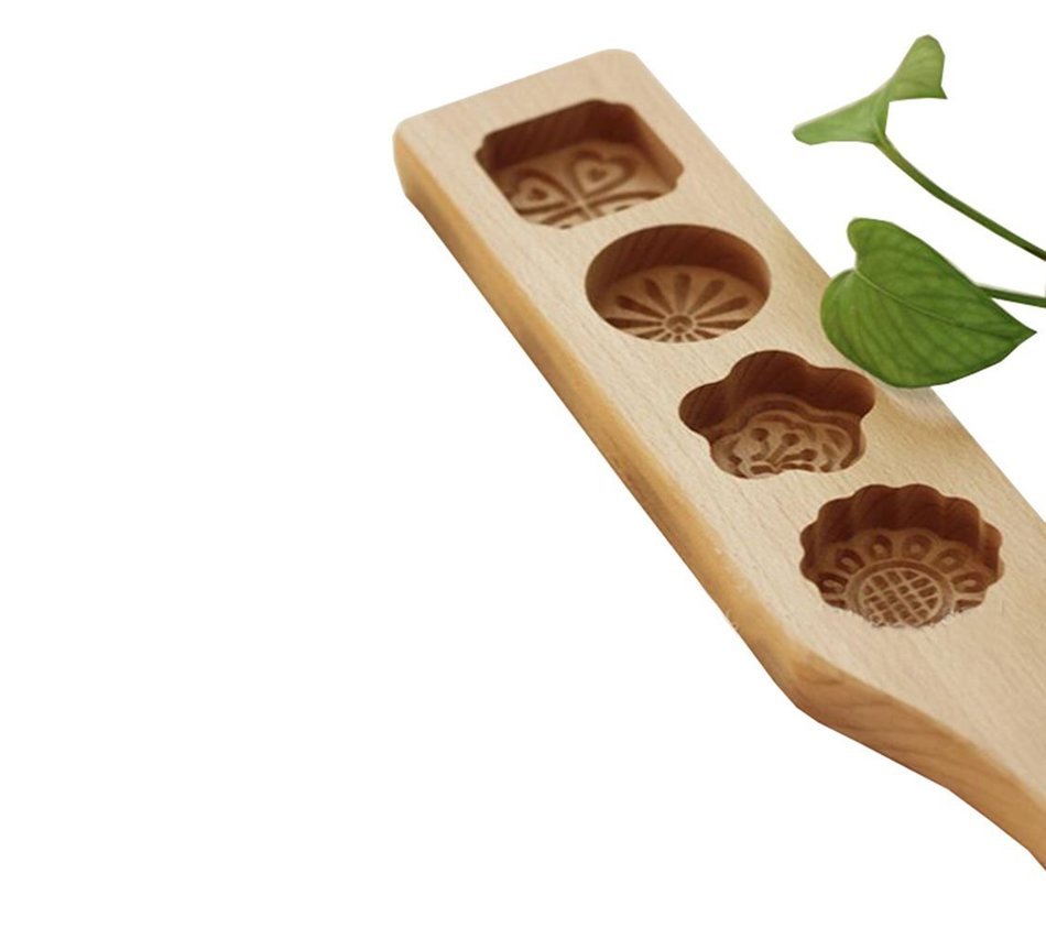 D-Sun Wooden Pasta Cake Steamed Pumpkin Pie Pasta Rice Cake Green Bean Cake Wooden Baking Mold N3
