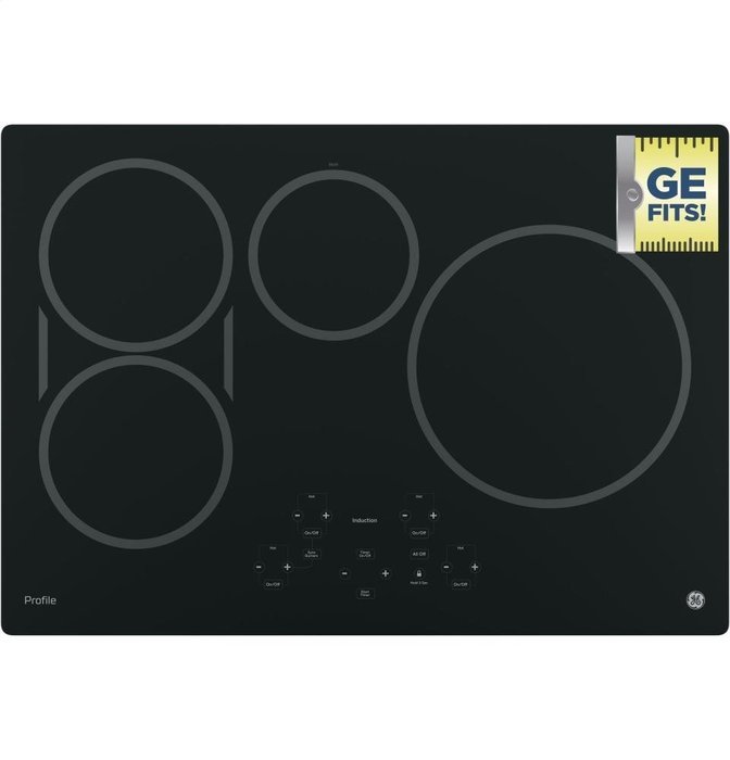 GE Profile PHP9030DJBB 30" Built-in Induction Cooktop with 4 Elements Digital Touch Controls Melt Setting and... N4