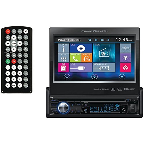 POWER ACOUSTIK PD-724HB 7" Single-DIN In-Dash Motorized LCD Touchscreen DVD Receiver with...
