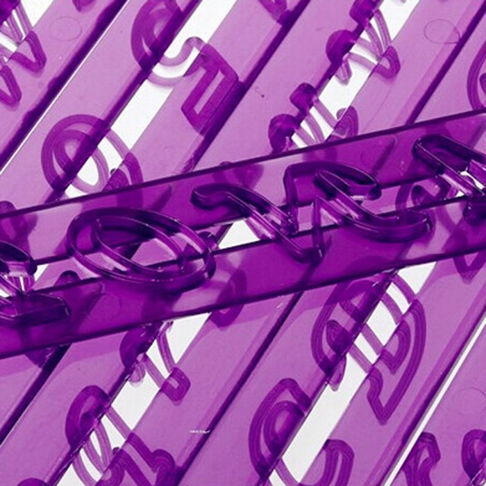 MuLuo Purple Ribbon 26 letters Fondant Lace Ribbon Die Fondant Cake Molds