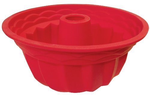 La Patisserie Silicone 9 Inch Fluted Tube Pan-Red