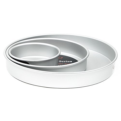 Cake Pan Set of 3, Round 2 Inches (6", 10" 14") by Fat Daddio's N2