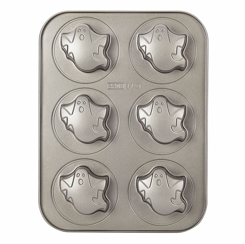 Cake Boss Novelty Nonstick Bakeware 6-Cup Round Cakelette Pan, Gray N15