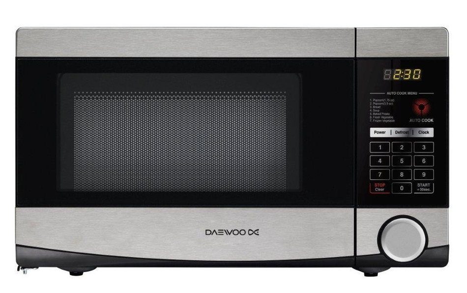 Daewoo - 0.7 Cu. Ft. 700 Watt Compact Countertop Microwave - Stainless Steel