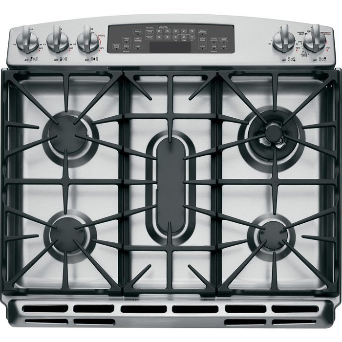 GE P2S920SEFSS Profile 30" Stainless Steel Dual Fuel Slide-In Sealed Burner Range - Convection N2