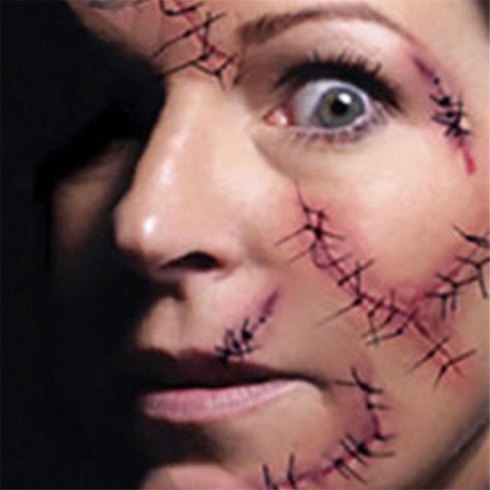GUAngqi 10pcs Wounds Temporary Tattoos Halloween Zombie Scars N9