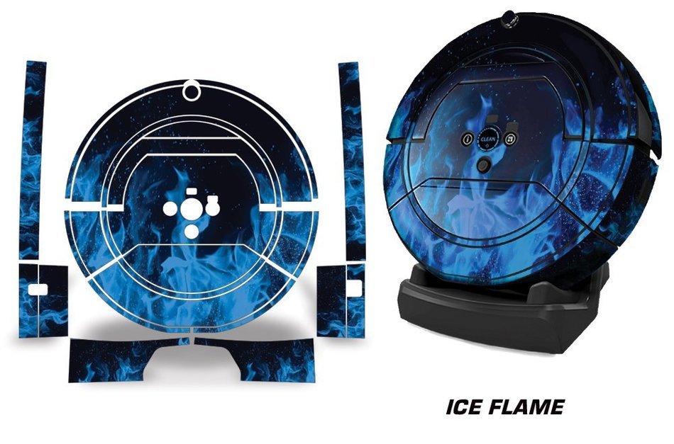 Skin Decal Wrap For iRobot Roomba Scooba 450 Vacuum Stickers Accessory Kit - Ice Flame