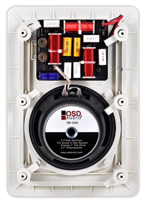 OSD Audio IW540 5.25-inch Polypropylene In-Wall Speaker Pair N3