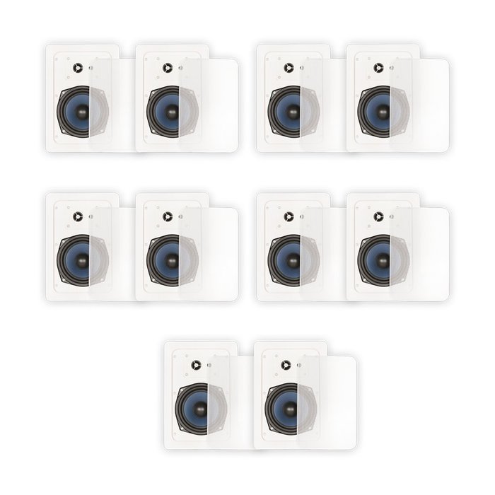 Blue Octave RW53 In Wall Speakers 3 Way Home 2800 Watts New 5 Pair Pack RW53-5PR