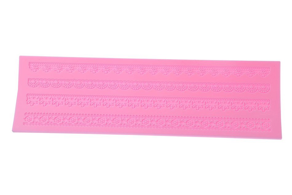 Cake Decoration Silicone Set - Lace Embossing Impression DIY Cake Fondant Decorating Mold - 4pc 10.5 x 0.2 x 15.5... N5