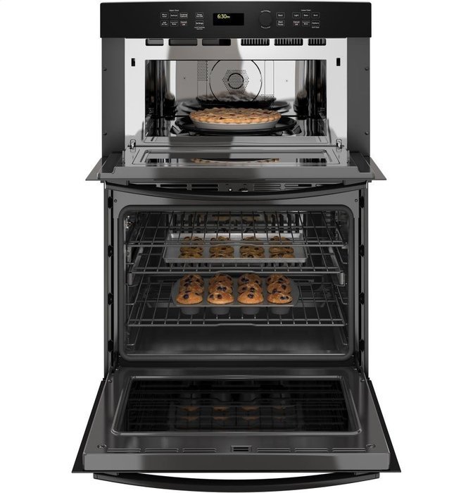 GE PT7800DHBB Profile 30" Black Electric Combination Wall Oven - Convection N4