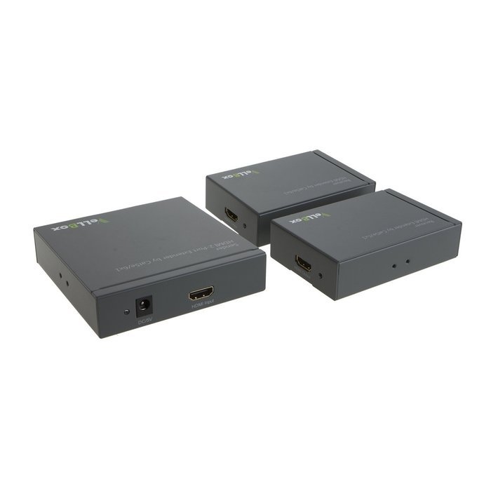 VeLLBox HDMI 4-port Extender by cat-5e/6 cable 50m Support Resolution up to 1080p, Universal Power Adapter, Grey N8