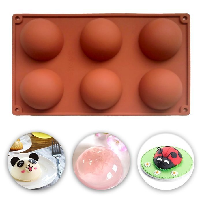 Baking Mould ,DiDaDi Hemisphere 6-Cavity DIY Cake Baking Mould Silicone Mold for Making Delicate Chocolate Desserts...