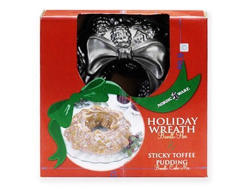 NordicWare Holiday Wreath Bundt Pan &Bonus Cake Mix
