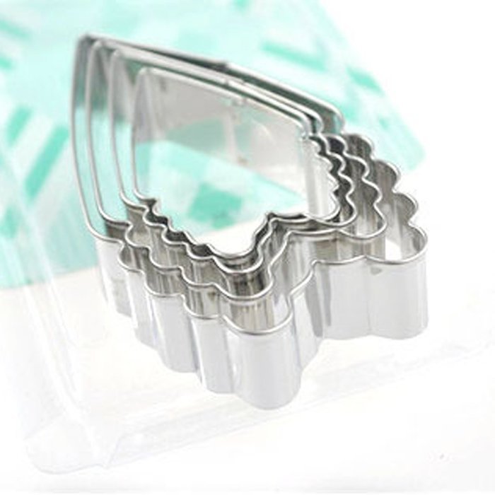 MuLuo Peony Floral Petals Flower Cutter Stainless Steel Set Cake Decorating 4Pieces Sugar N3