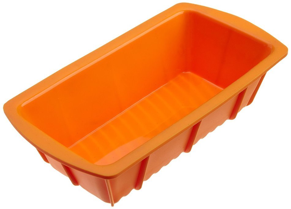 Casabella Silicone 8.25 Inch Square Cake Pan, Orange N2