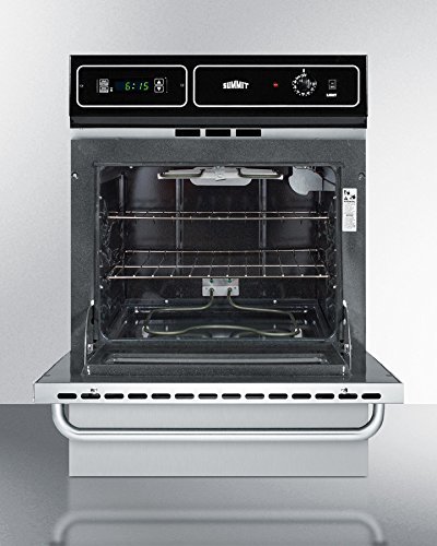 Summit TEM721BKW 24" Electric Wall Oven with 2.92 cu. ft. Capacity Digital Clock/Timer Oven Light Storage Compartment... N2