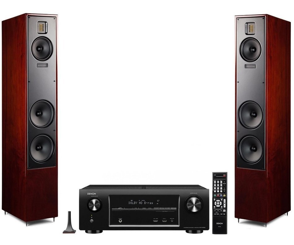 Martin Logan Motion 40 Cherry Floorstanding Speakers with Denon AVR-X3200W A/V Receiver