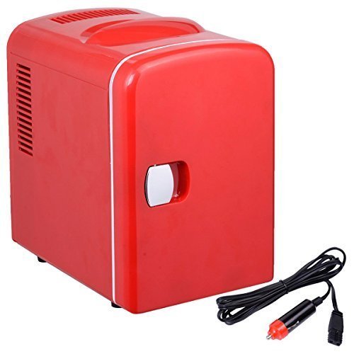 Portable Mini Fridge Cooler and Warmer Auto Car Boat Home Office AC & DC Red by Core Stone