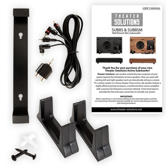 Theater Solutions SUB8SM Slim Subwoofer (Mahogany) N5