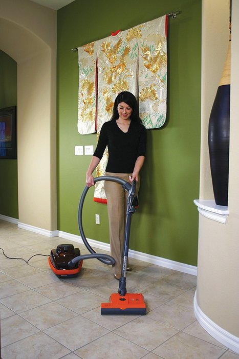 SEBO 9687AM Airbelt K3 Canister Vacuum with ET-1 Powerhead and Parquet Brush, Red - Corded N9