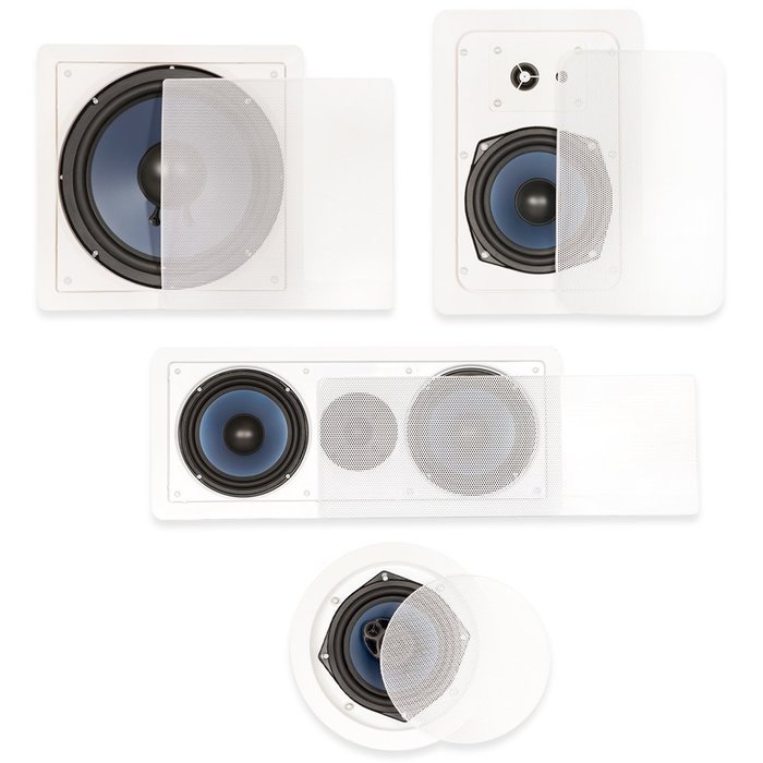 Blue Octave In Wall and In Ceiling 7.2 Home Theater Speaker Set New 2560 Watts RHT537 N2