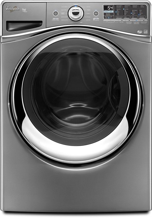 Whirlpool WFW96HEAU Duet 4.3 Cu. Ft. Stainless Look Stackable With Steam Cycle Front Load Washer - Energy Star