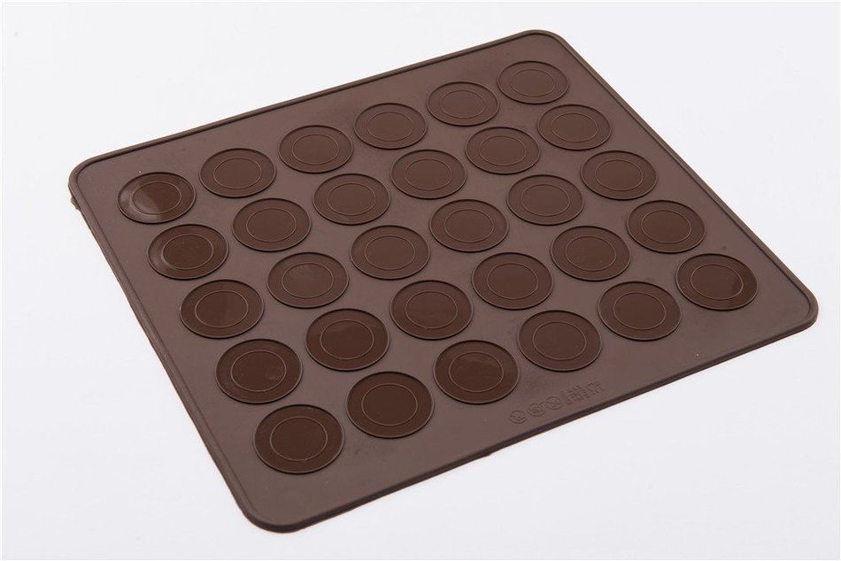 30 Cavity Round Silicone Macaron Baking Mat for Microwave Oven Non Stick N5