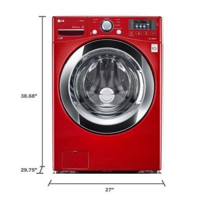 LG Electronics WM3370HWA 4.3 cu. ft. High Efficiency Front Load Washer in Wild Cherry Red, ENERGY STAR N4