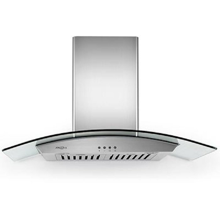 Ancona Rounded Glass with Stainless Steel 450 CFM Wall Mount Range Hood, 30-Inch N3