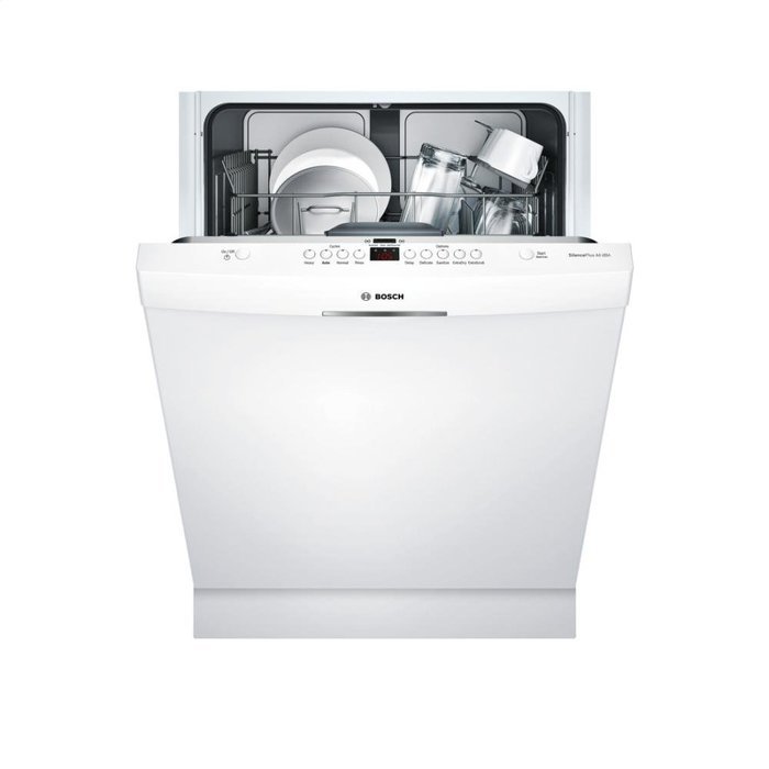 Bosch 300 Series SHS63VL2UC 24" Fully Integrated Scoop Handle Dishwasher in White