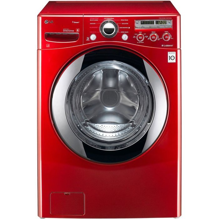 LG WM2650HRASteamWasher 3.6 Cu. Ft. Wild Cherry Red Stackable With Steam Cycle Front Load Washer - Energy Star