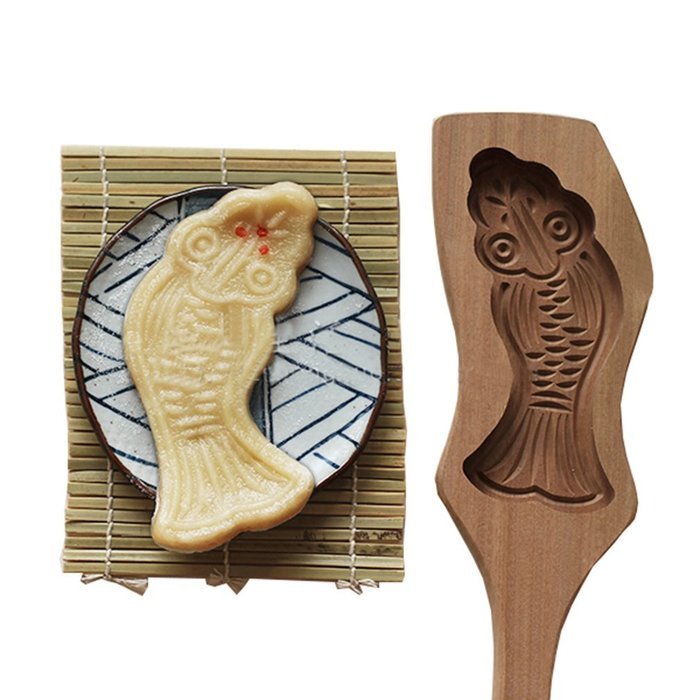 D-Sun Wooden Wooden Baking Mold for Fish Peach Lotus (Lotus)
