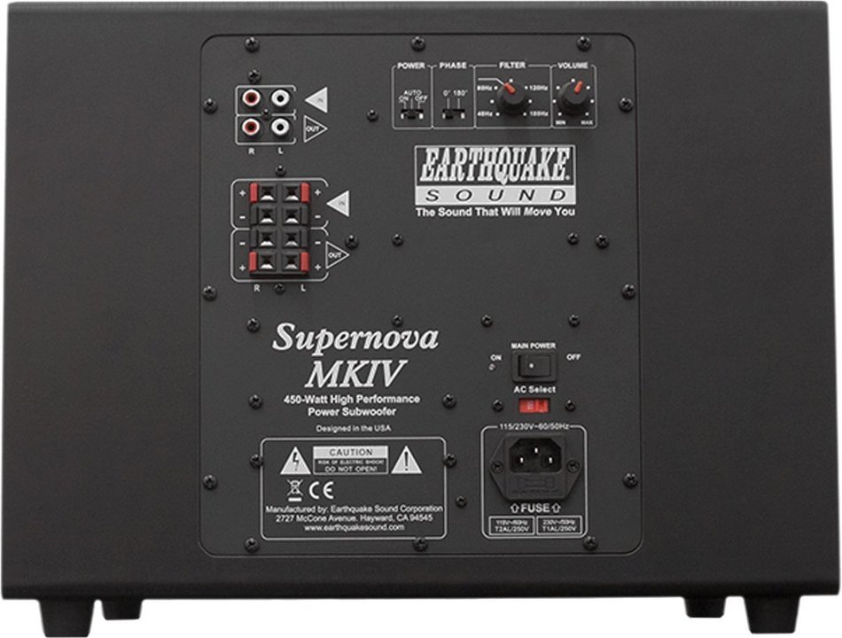 Earthquake Sound Supernova MKIV-12 Powered Subwoofer with SLAPS Technology, Black Ash N8