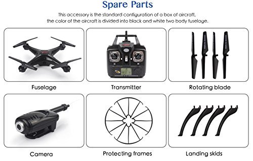 High quality Syma X5SW FPV RC Quadcopter Drone with WI-FI HD 2.4G 6-Axis Camera Drones RC Helicopter with 5 Battery... N4
