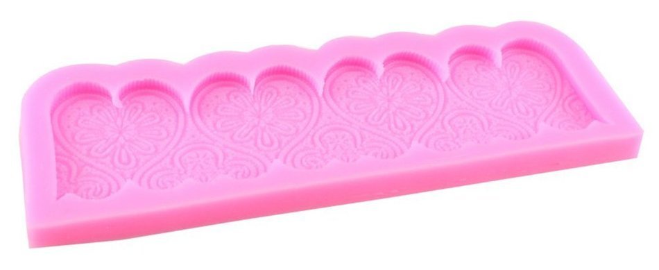 GogoForward Heart Lace Embossed Silicone Fondant Mould Cake Decor N4