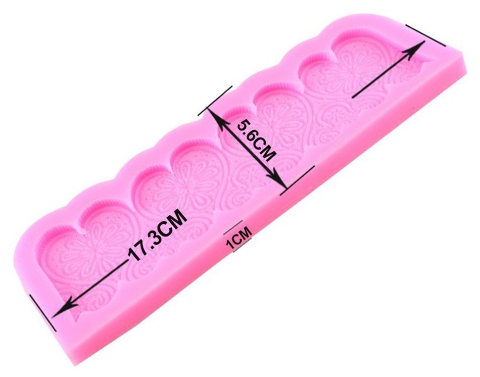 GogoForward Heart Lace Embossed Silicone Fondant Mould Cake Decor N7