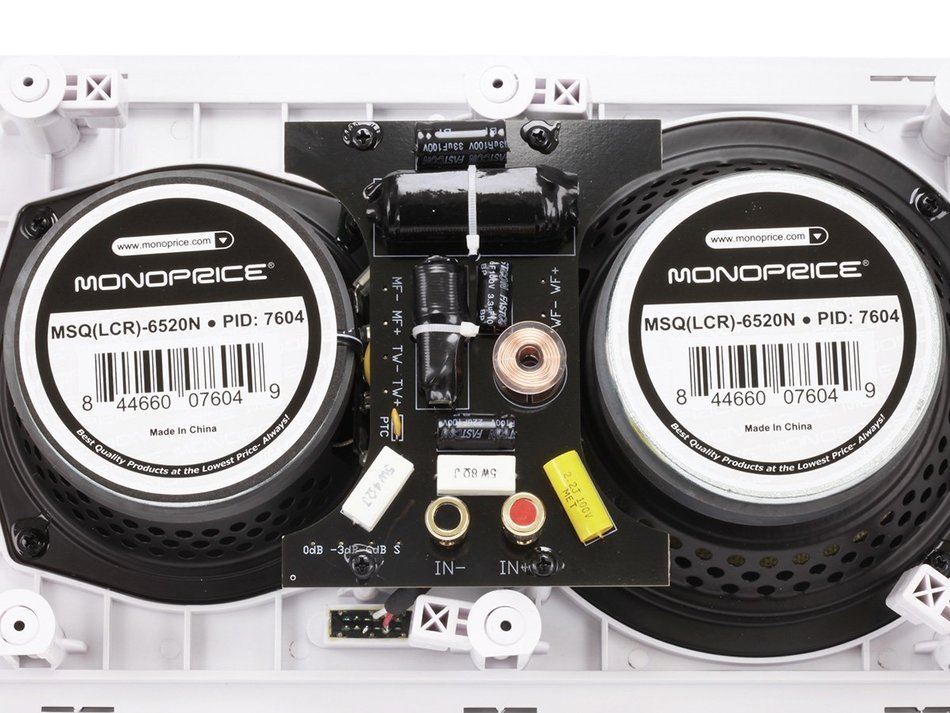 Monoprice 107604 Dual Woofer Micro Flange In-Wall Speakers (Pair) N3