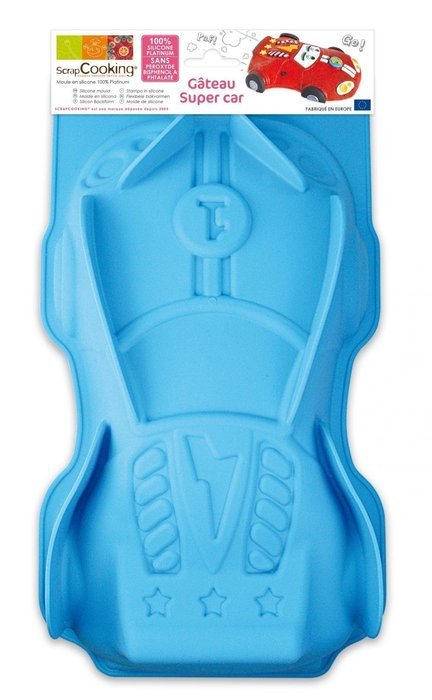ScrapCooking 100-Percent Platinum Silicone Super Car Mould, Blue