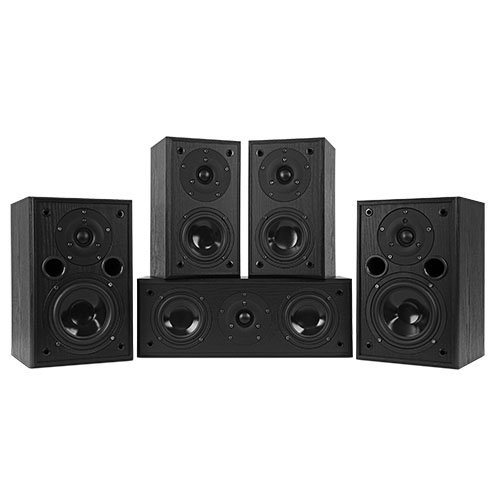 Fluance AV5HTB Dynamic Home Theater Surround Sound 5.0 Channel Speaker System including Powerful Two-way Bookshelf... N4