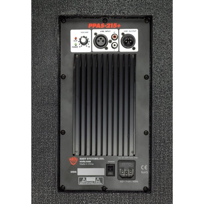 Nady PPAS-215+ / Full Range 2-Way Powered PA speaker / 200W class AB amp / 2 x 15" woofers / Tolex covered with... N9