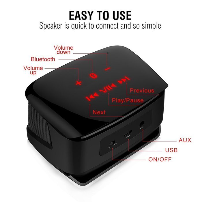 Meidong Dual Driver Stereo Sound Portable Bluetooth with Big Subwoofer's for Deep Bass, Touch Wireless Speaker... N4