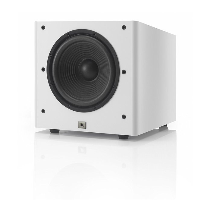 JBL Sub 100 White 10-Inch Powered Subwoofer with High-Efficiency Class D Amplifier (White) N2