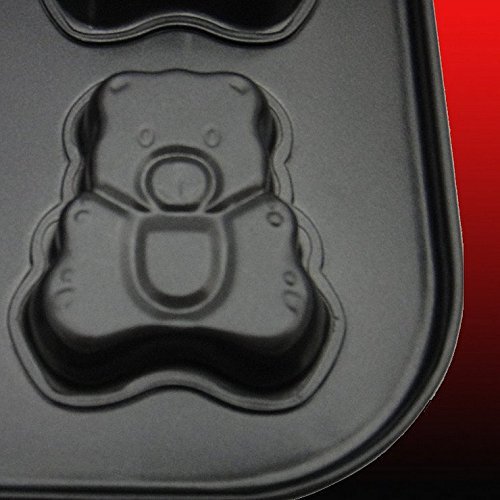 YOFAN Steel Nonstick 6-Cavity Cake Pan , Cake Mold (BEARS) N3