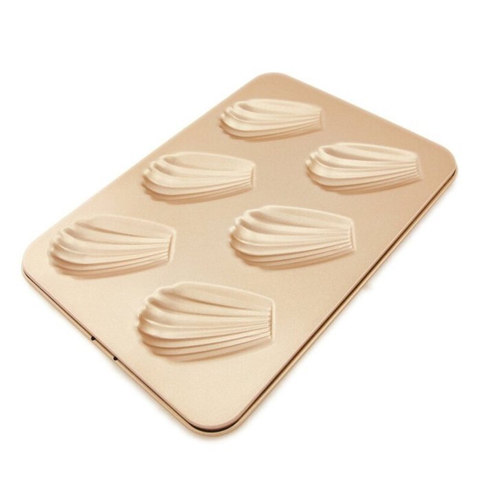 MyLifeUNIT 6 Cup Stainless Steel Madeleine Pan, Non Stick Madeleine Cookie Mold N3