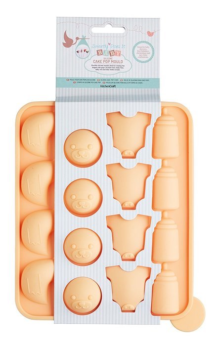 23x 18.5cm Sweetly Does It Silicone Baby Themed 16 Hole Cake Pop Mould N3